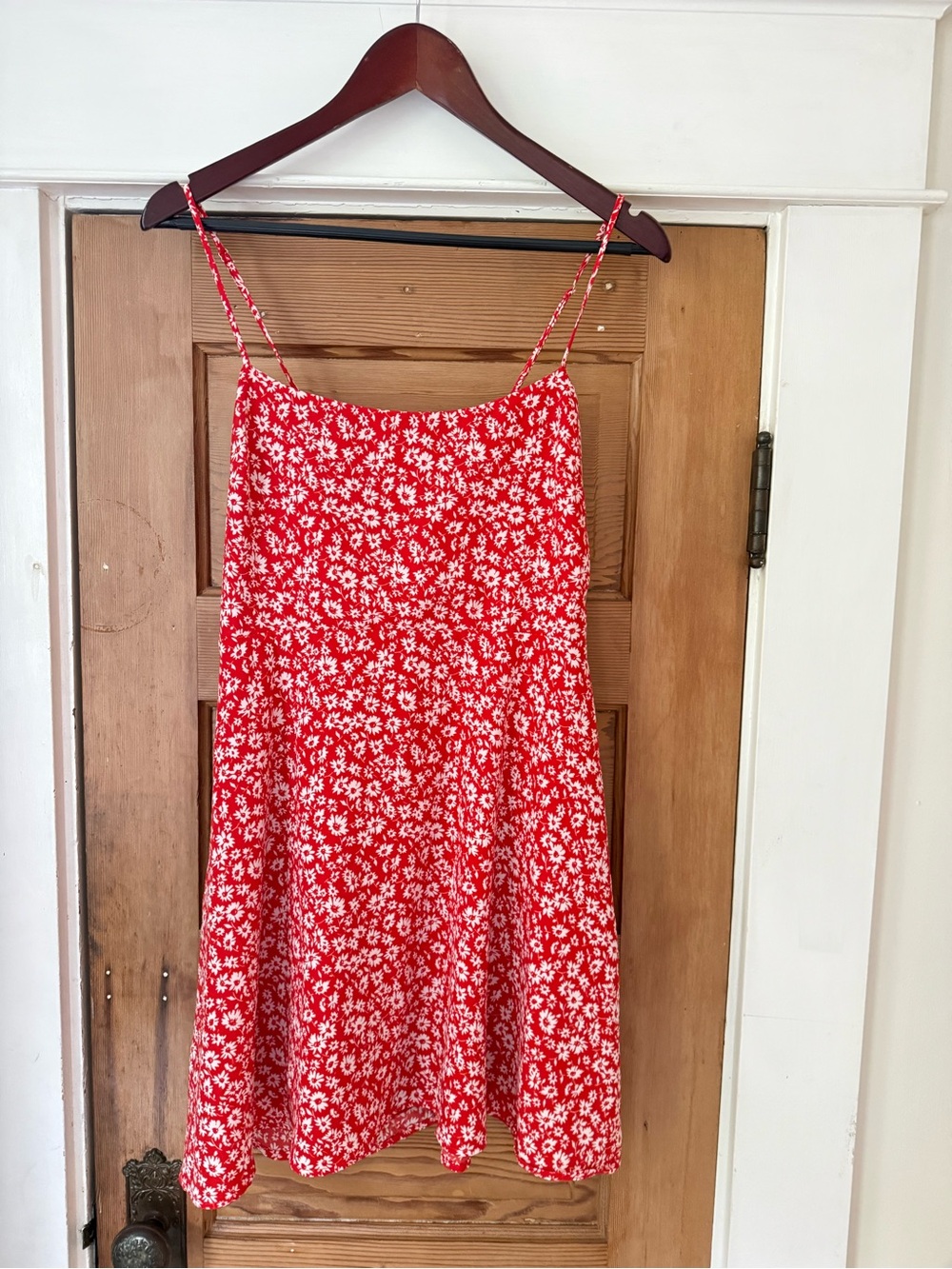Keep on Growing Red Floral Print Tie-Back Skater Dress
